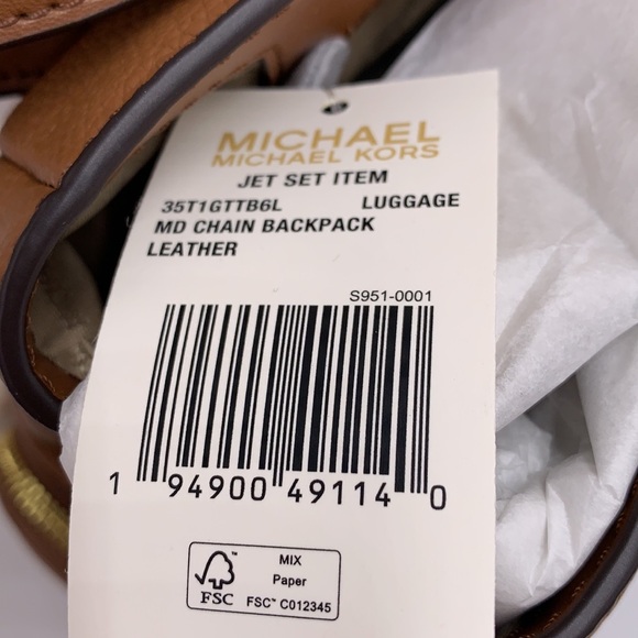 Michael Kors Jet Set Item Medium Chain Backpack Luggage Color - Picture 10 of 12